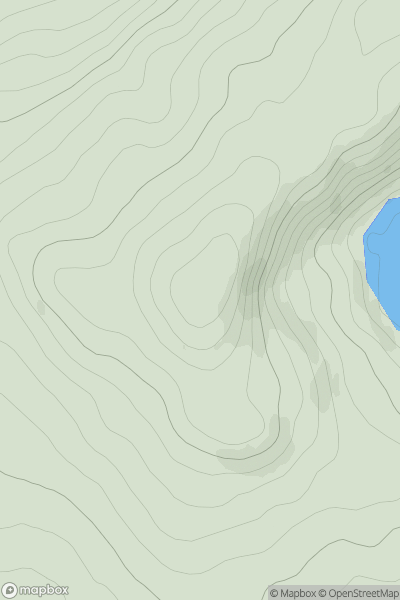 Thumbnail image for Creag Dhearg [Glen Albyn and the Monadh Liath] showing contour plot for surrounding peak
